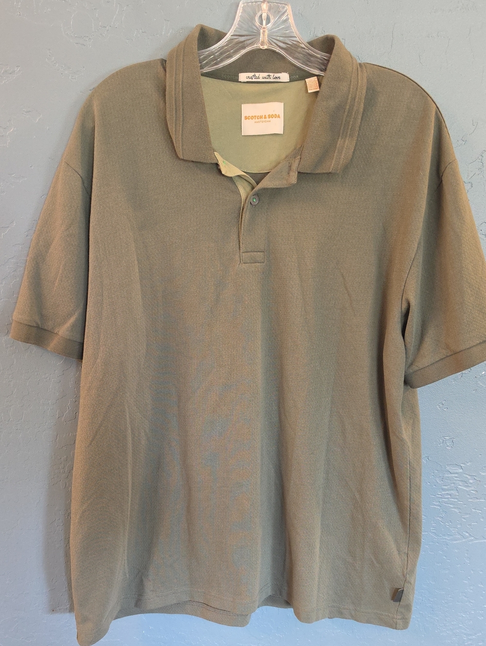 Scotch & Soda Men's Olive-Tone Short Sleeve Polo